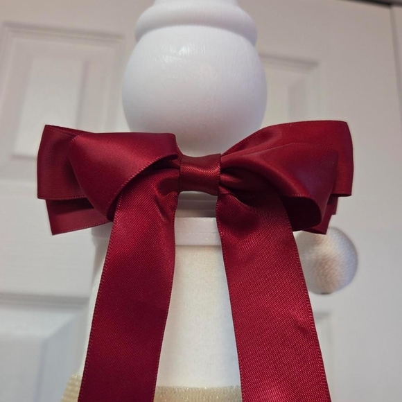 Elegant Red Satin Hair Bow Barrette Clip - Picture 1 of 6